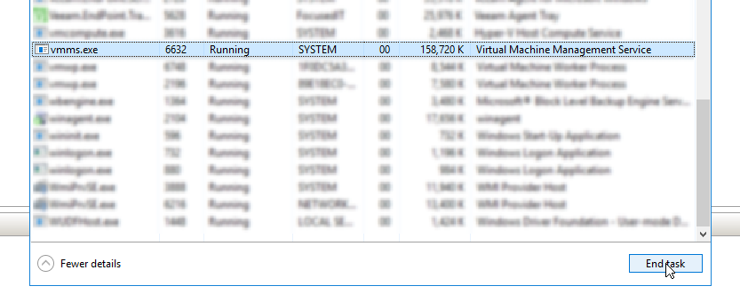 Hyper V Stuck Connecting To Virtual Machine Management Service Focused It